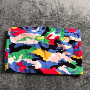rainbow camo tube top